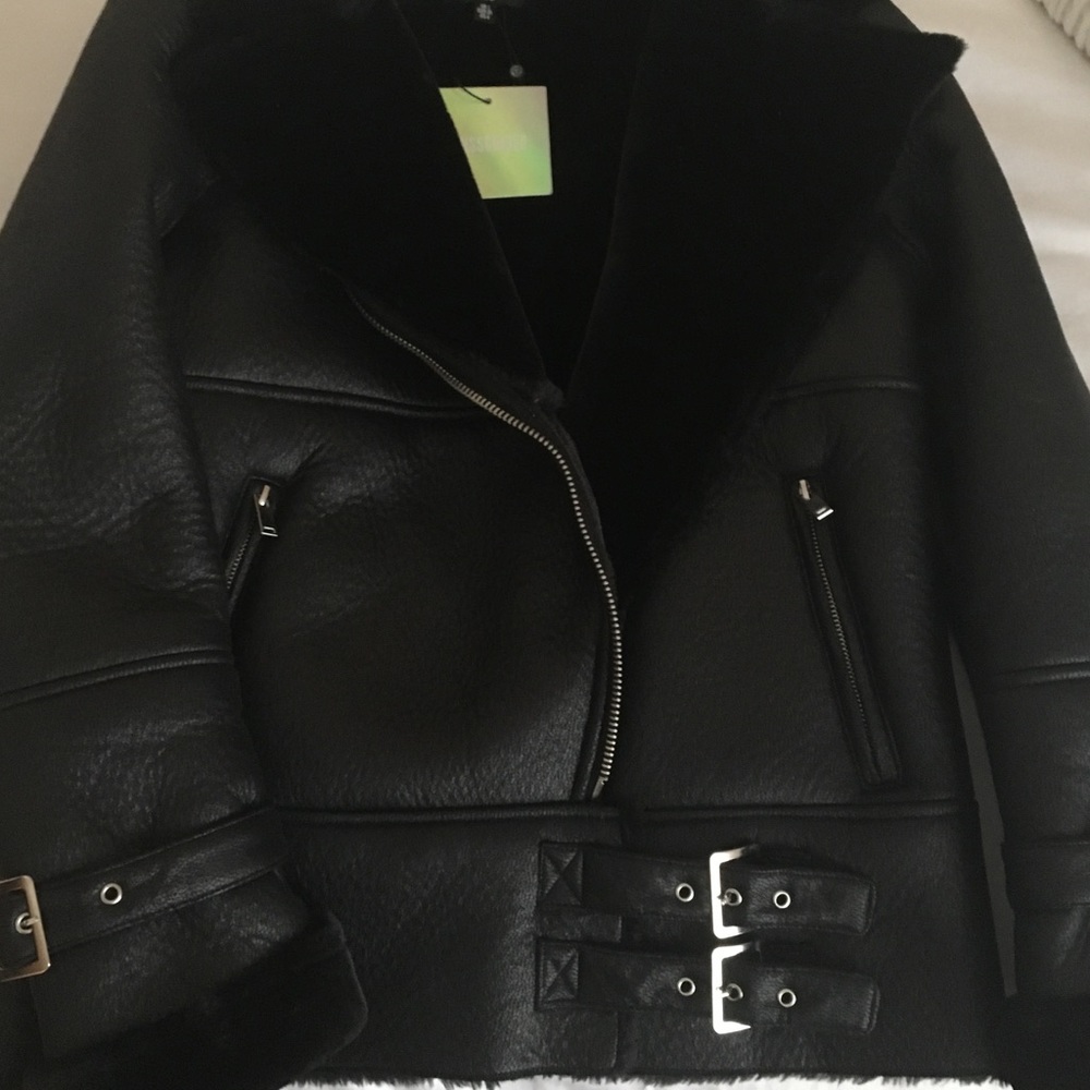 Missguided fur line moto jacket.